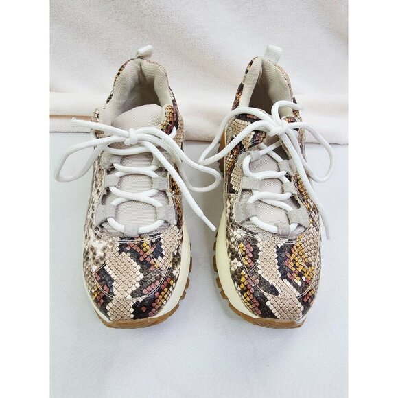 Steve Madden Size 5.5 Womens Snake Print Endurance Platform Low Lace Sneakers - Picture 5 of 14